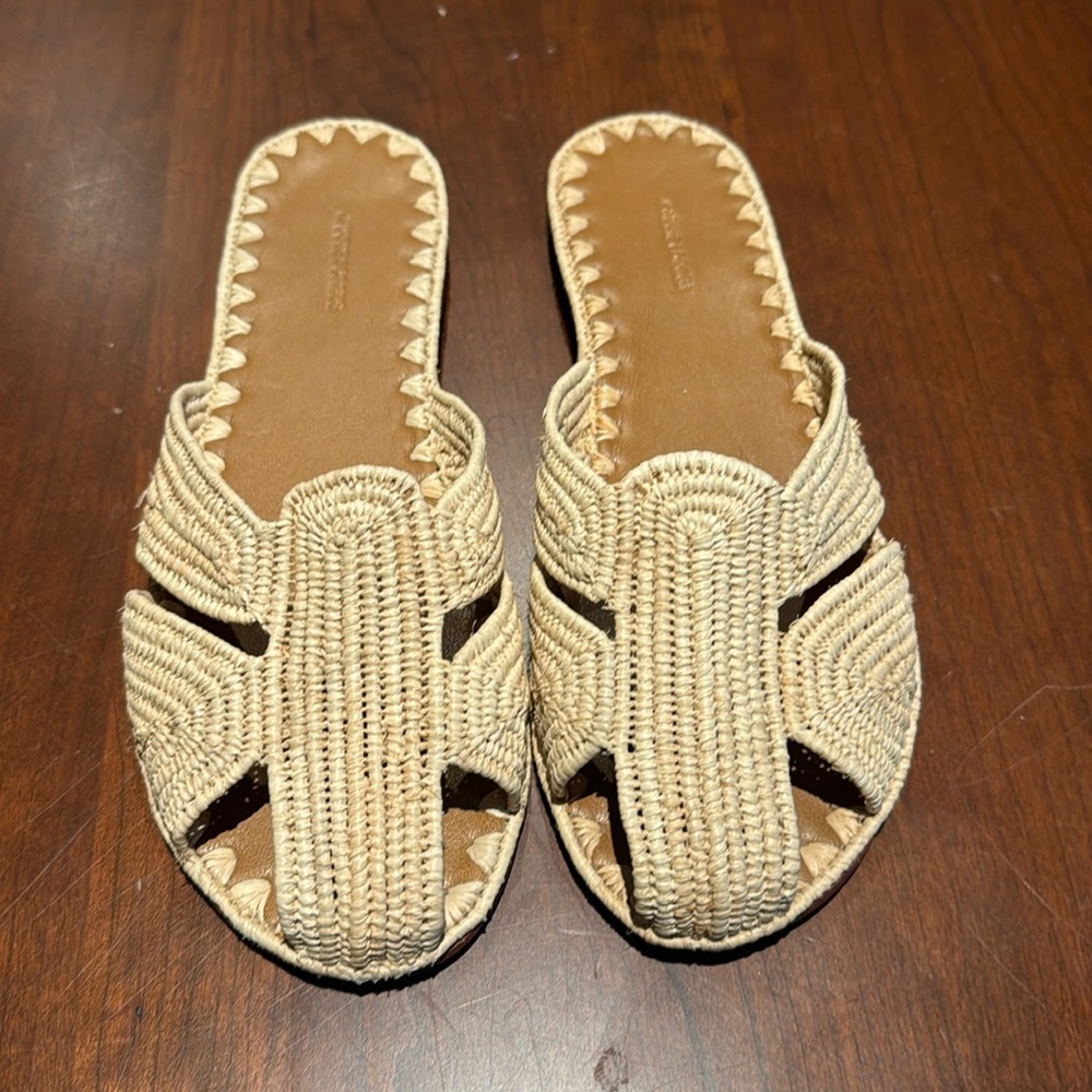 Carrie Forbes Raffia Straw Slide